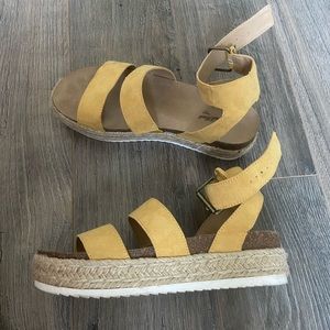 Mustard Yellow Platform Sandals